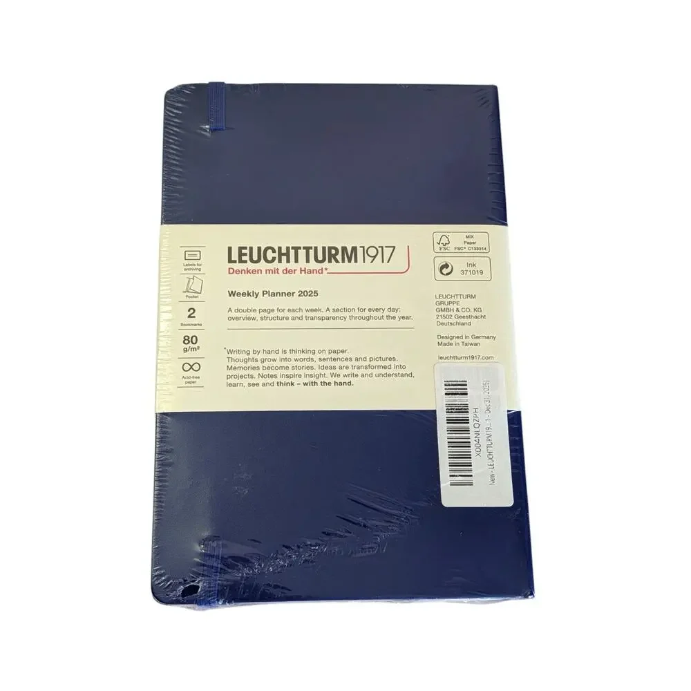 Leuchtturm1917 B6+ Weekly Planner Notebook 2025 New Ink Royal Blue English